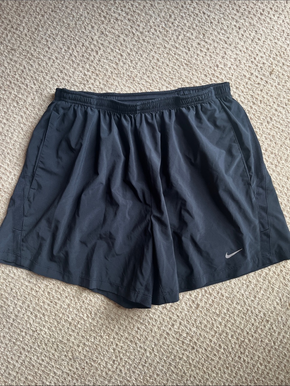 Nike Men's Black Athletic Running Shorts with Drawstring